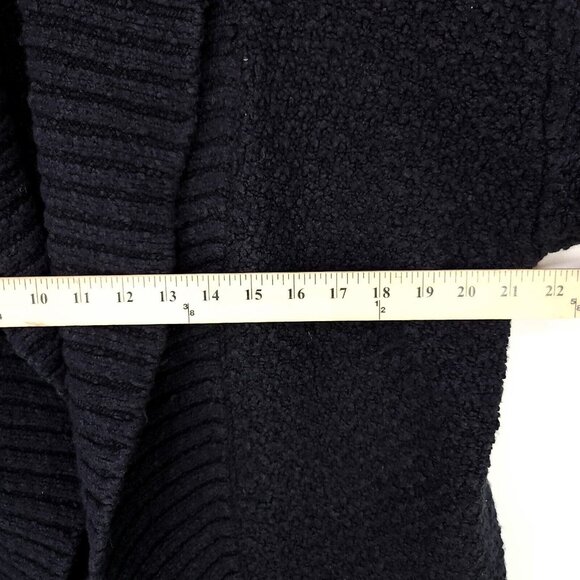 by Anthropologie Womens Cardigan Small Denise Black Waffle Knit Open Sweater - Picture 9 of 12